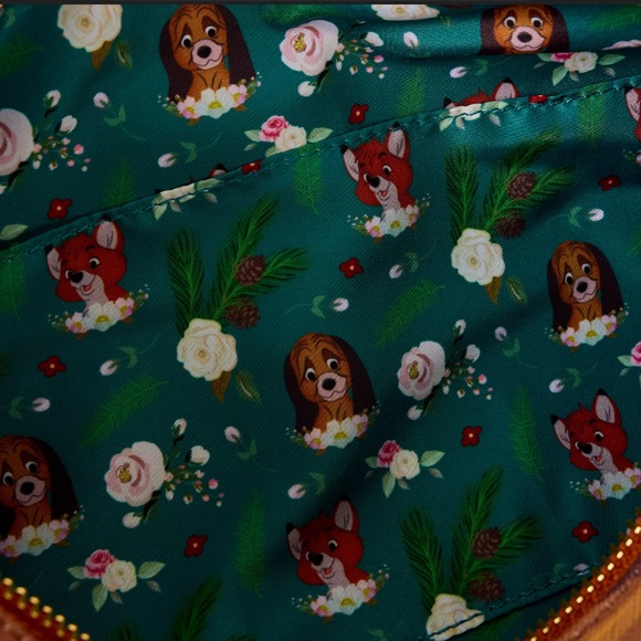 NWT Disney Loungefly The Fox and the Hound Forest Floral Log Crossbody Bag - Picture 3 of 12